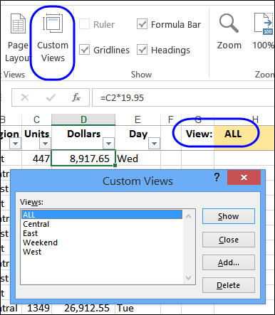 Custom View Name on worksheet