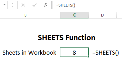 Excel SHEETS function counts sheets