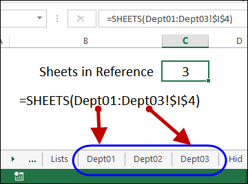 SHEET and SHEETS Functions