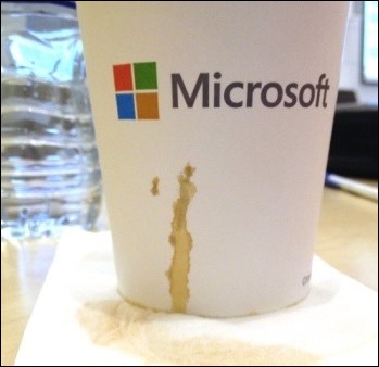 leaking coffee cup at MVP Canada Day