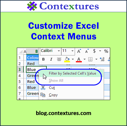 Customize Excel Context Menus – Contextures Blog