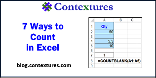 7 Ways to Count in Excel http://www.contextures.com/xlFunctions04.html