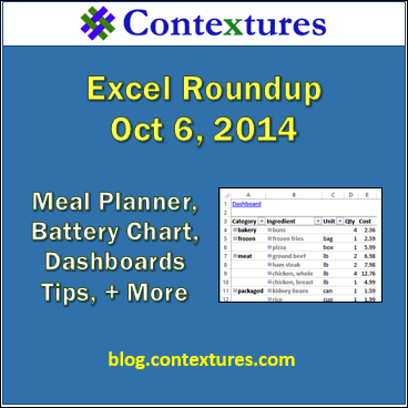 Weekly Excel Roundup http://blog.contextures.com/