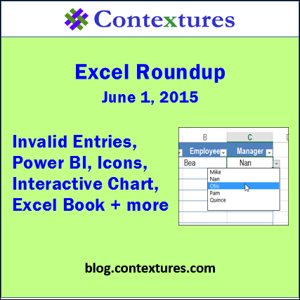 Weekly Excel Roundup http://blog.contextures.com/