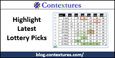Highlight Latest Lottery Picks in Excel 