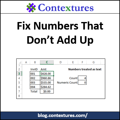 Fix Numbers That Don’t Add Up http://blog.contextures.com/