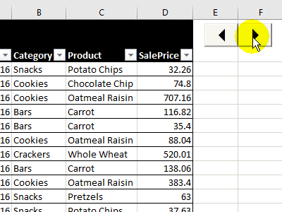 Scroll Through Filter Items in Excel Table