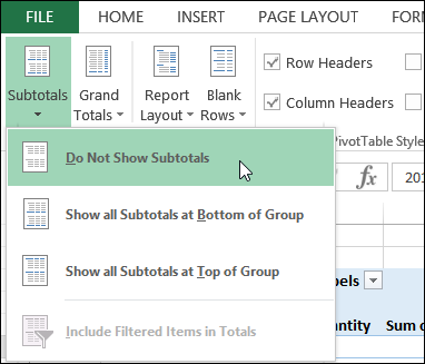 how to remove subtotals from pivot table macro excel 365