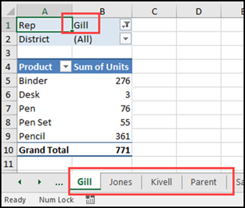 multiple copies of pivot table
