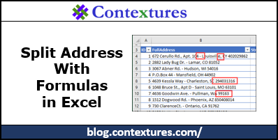Split Address With Formulas in Excel https://contexturesblog.com/