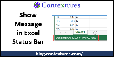 Show Message in Status Bar http://blog.contextures.com/