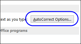 click AutoCorrect Options