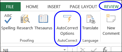 add AutoCorrect Options command to Ribbon