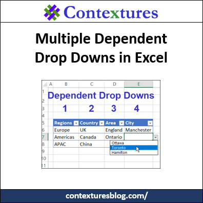 Multiple Dependent Drop Downs in Excel http://contexturesblog.com/