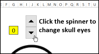 spin button excel change color