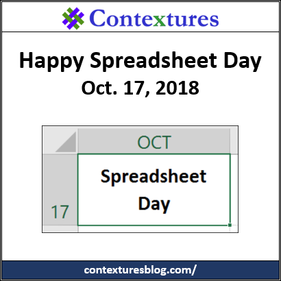 Happy Spreadsheet Day 2018 