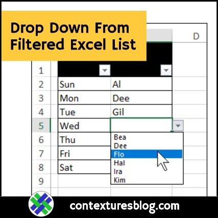 Drop Down from Filtered Excel List