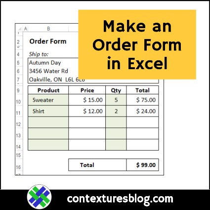 How to Make an Order Form in Excel