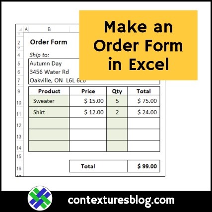 Excel Order Form Template from contexturesblog.com
