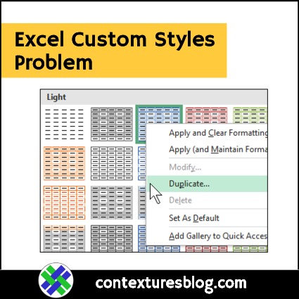 Excel Custom Styles Problem