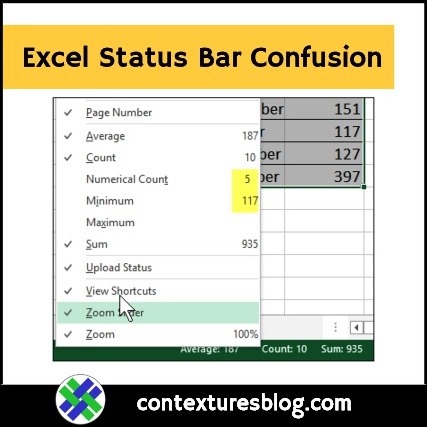Confusing Options on Excel Status Bar