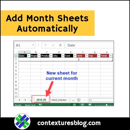 Add Month Sheets Automatically in Excel