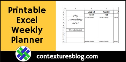 Printable Excel Weekly Planner