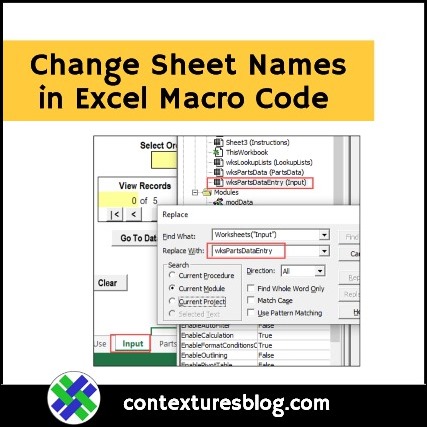 Change Sheet Names in Excel Macro Code 