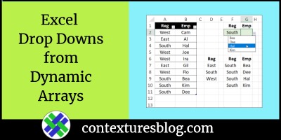 Excel Drop Downs from Dynamic Arrays