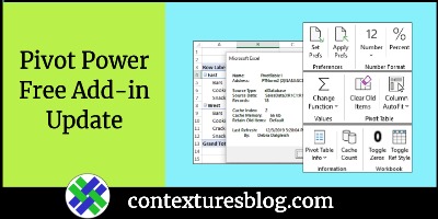 Excel Pivot Power Free Add-in Update