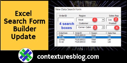 Excel Search Form Builder Update 2020-06