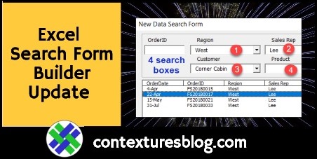 Excel Search Form Builder Update
