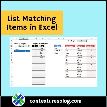Show List of Matching Items in Excel