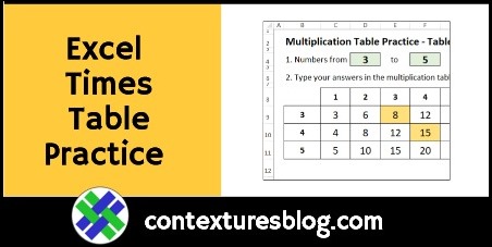 Excel Multiplication Table Practice Workbook