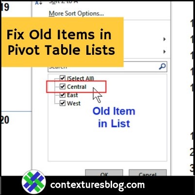 Clear Old Items from Pivot Table Drop Downs
