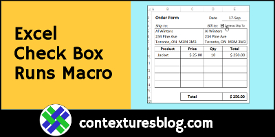 Excel Check Box Fills in Billing Address