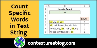 How to Count Specific Words in Excel Text String