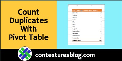Count Duplicates in Excel List With Pivot Table