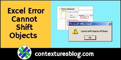Excel Error Cannot Shift Objects Can't Push Objects