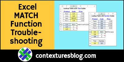 Excel MATCH Function Error Troubleshooting Examples