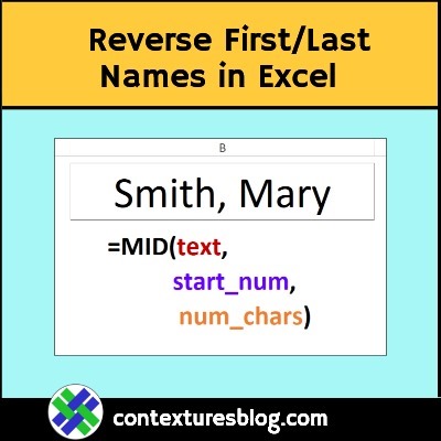 Reverse First Last Names with Excel Formula