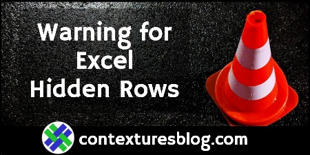 Warning for Hidden Rows and Columns in Excel