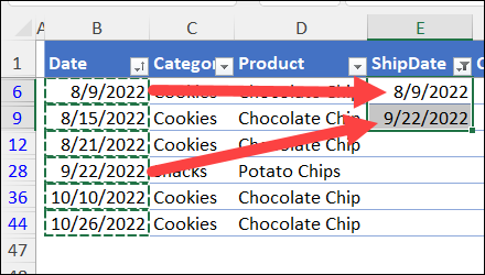 copy and paste in filtered list problem