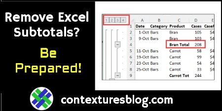 Excel Subtotal Feature Problems