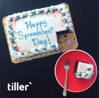 Spreadsheet Day cake at Tiller