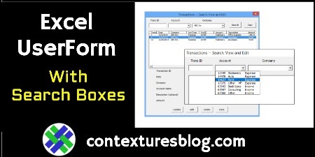 Search Transaction Records with Excel UserForm