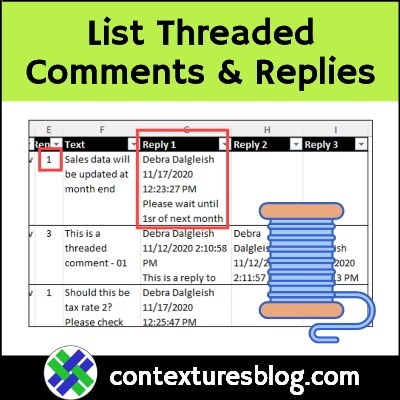 Excel Threaded Comments and Replies List Details-Macro