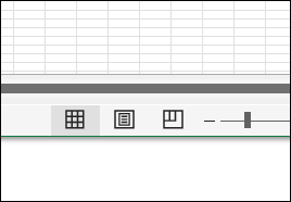 workbook view icons on the Excel Status Bar