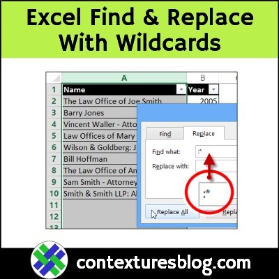 Excel Find and Replace with Wildcard