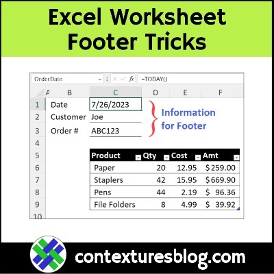 Excel Footer Font Fix and Custom Footer Macro